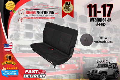11-2017 factory Oem Jeep Jk Wrangler Black Cloth Bench Rear Seat