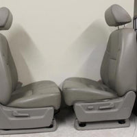 2007-2014 Escalade Suburban Silverado Passenger & Driver Front Seat Grey Leather