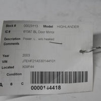 2001-2007 Toyota Highlander Left Driver Power Side View Mirror - BIGGSMOTORING.COM