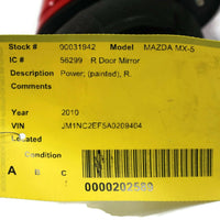 2006-2014 MAZDA MX-5 MIATA PASSENGER SIDE POWER DOOR MIRROR RED 31942