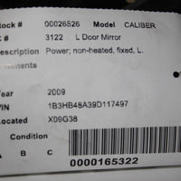 2007-2012 DODGE CALIBER  DRIVER LEFT SIDE POWER DOOR MIRROR BLACK
