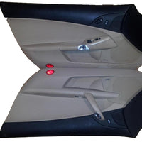 2005-2008 CORVETTE C6 TAN SET RIGHT & LEFT DOOR PANELS COMPLETE W/ SWITCHES NICE - BIGGSMOTORING.COM