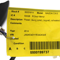 2013-2015 MAZDA CX-5 PASSENGER RIGHT SIDE POWER DOOR MIRROR RED 31814