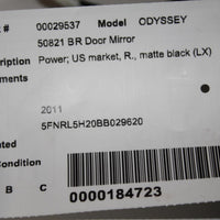 2011-2013 HONDA ODSSEY  PASSENGER RIGHT SIDE POWER DOOR MIRROR BLACK