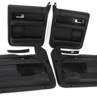 2007-2014 Ford F150 Front & Rear Driver/ Passenger Side Door Panel Black panels set.