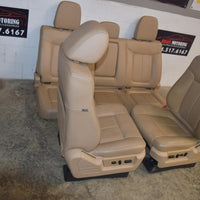 2009-2014 F-150 Crew Cab Front&Rear Seat Tan Leather Set Oem Powered Heat Cool