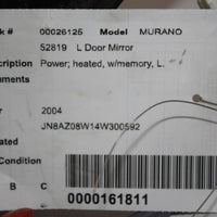 2003-2007 NISSAN MURANO DRIVER LEFT SIDE POWER MIRROR SILVER 26125 - BIGGSMOTORING.COM