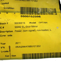 2011-2013 KIA OPTIMA DRIVER LEFT SIDE POWER DOOR MIRROR RED 30816