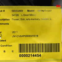 2008-2013 Infiniti G37 Driver Left Power Door Mirror Gray 33969