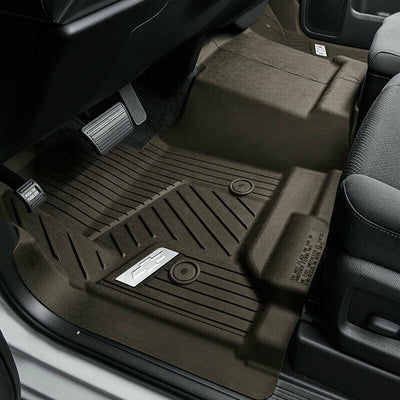 2018 Tahoe Floor Liners, Cocoa, Front Row, No Center Console, Chrome Bowtie