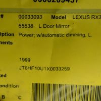 1999-2003 Lexus RX300 Driver Left Side Power Door Mirror Green 33093 - BIGGSMOTORING.COM