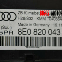 2003-2006 Audi A4 Carbriolet  Ac Heater Climate Control Unit 8E0 820 043 BM - BIGGSMOTORING.COM