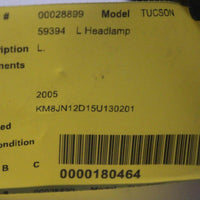 2005-2008 HYUNDAI TUCSON FRONT LEFT DRIVER SIDE HEADLIGHT 28899 - BIGGSMOTORING.COM
