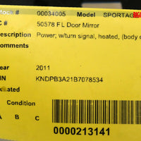 2011-2016 Kia Sportage Driver Left Side Power Door Mirror Blue 34005