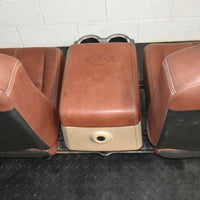 99-2010 FORD SD F250 F350 KING RANCH REAR LEATHER BUCKETS SEATS & CONSOLE WMOUNT