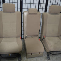 2007-2013 Toyota Tundra 40/20/40 Front Seats W/ Airbag Manual Tan Cloth Jumpseat