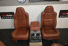 99-2010 FORD SD F250 F350 KING RANCH REAR LEATHER BUCKETS SEATS & CONSOLE WMOUNT