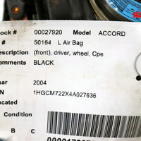 Honda Accord Coupe 2 Doors Driver Side Steering Wheel Air Bag Black 27920