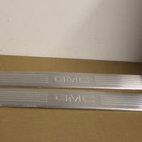 2007-2013 GM Door Sill Plates Brushed Stainless Steel Front W/ Logo
