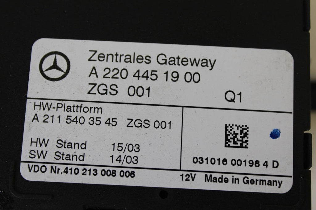 2003-2006 Mercedes Benz Sl500 R230 Gateway Diagnostuc Control Module - BIGGSMOTORING.COM