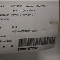 2008-2012 GMC CANYON  DRIVER SIDE POWER DOOR MIRROR SILVER