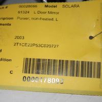 1999-2003 TOYOTA SOLARA DRIVER LEFT SIDE POWER DOOR MIRROR BLACK - BIGGSMOTORING.COM