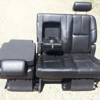 07-14 GM GMC ESCALADE TAHOE YUKON BLACK LEATHER SEATS 09 60/40 BENCH SHORT BODY - BIGGSMOTORING.COM