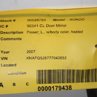 2007-2012 KIA RONDO DRIVER LEFT SIDE POWER DOOR MIRROR WHITE