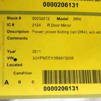 2010-2016 CADILLAC SRX PASSENGER RIGHT SIDE POWER DOOR MIRROR GOLDMIST 32612