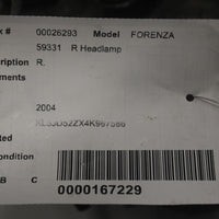 2004-2008 SUZUKI FORENZA FRONT PASSENGER SIDE HEADLIGHT 26293 - BIGGSMOTORING.COM