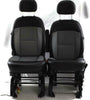 14-18 Dodge Promaster Cargo Van Front Seats With Air Bag Bucket Black/Grey Pair - BIGGSMOTORING.COM