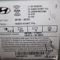 2012-2014 HYUNDAI SONATA RADIO RECEIVER CD PLAYER 96180-3Q700