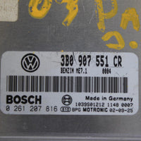 2003 Volkswagen Passat Ecu Engine Computer Module 3B0 907 551 CR - BIGGSMOTORING.COM