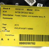 2014-2017 KIA SOUL PASSENGER RIGHT SIDE POWER DOOR MIRROR YELLOW 32101