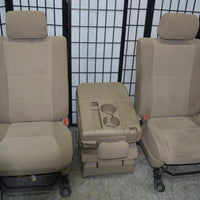 2007-2013 Toyota Tundra 40/20/40 Front Seats W/ Airbag Manual Tan Cloth Jumpseat