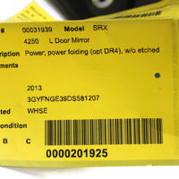 2010-2016 CADILLAC SRX DRIVER LEFT SIDE POWER DOOR MIRROR BLACK 31939