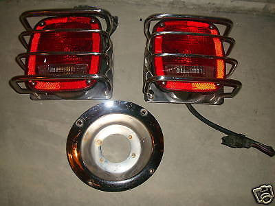 87-06 JEEP WRANGLER TAILLIGHTS W/ GUARD FREE CHROME GAS