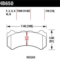 Hawk Ceramic Front + Rear Brake Pads Fits 09+ Nissan R35 GT-R GTR VR38DETT