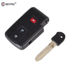 KEYYOU 2+1 3 Buttons Car Remote Key Shell Case Fob For Toyota Prius 2004-2009 Toy43 Blade Free Shipping