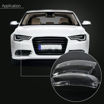 Pair Car Auto Headlight Lampcover Lampshade Waterproof Bright Shell Cover For Audi A6 C6 Car Lamp Shade