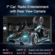 7" Universal 2 Din HD Car Radio MP5 Player BT Radio Entertainment Multimedia with Rear View Camera