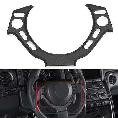 Car Real Carbon Fiber Steering Wheel Center Trim Cover Protector Glossy for NISSAN for GTR R35 2009-2016