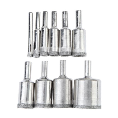 10Pcs Diamond Coated Drill Bit Set Tile Marble Glass Ceramic Hole Saw Drilling Bits For Power Tools 6Mm-30Mm - BIGGSMOTORING.COM