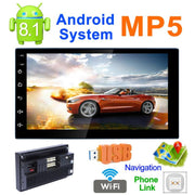 7 Inch Touch Screen 2Din Quad-Core Android 8.1 Car Stereo MP5 Player GPS Navi AM FM Radio WiFi BT4.0 Phone Link Head Unit New
