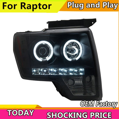 Car Styling for Ford Raptor LED Headlight F150 Headlights 2008-2014 DRL Lens Double Beam H7 HID Xenon Car Accessories